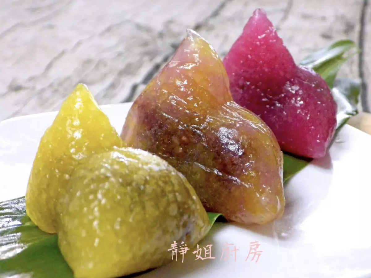 冰涼Q彈有好看的彩色水晶粽