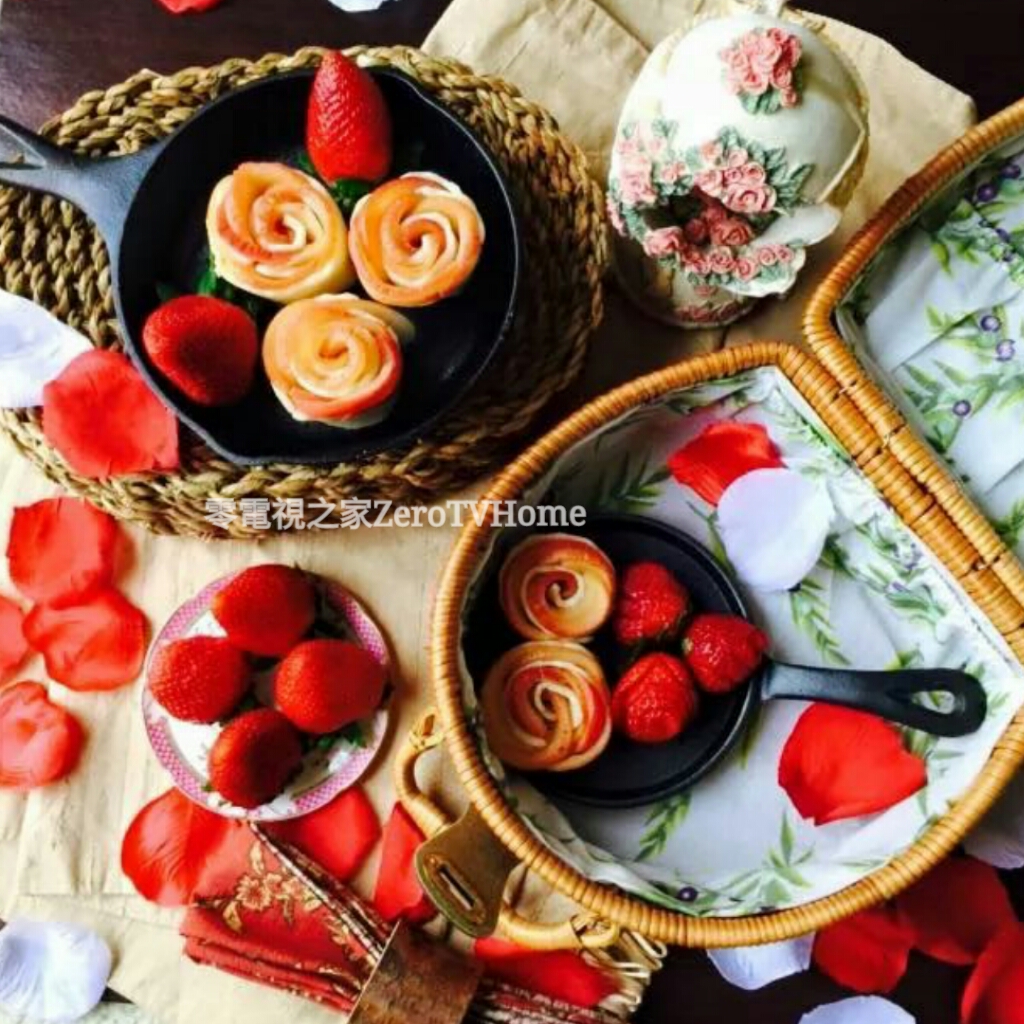 春日裡的幸福花：玫瑰蘋果派、草莓玫瑰花