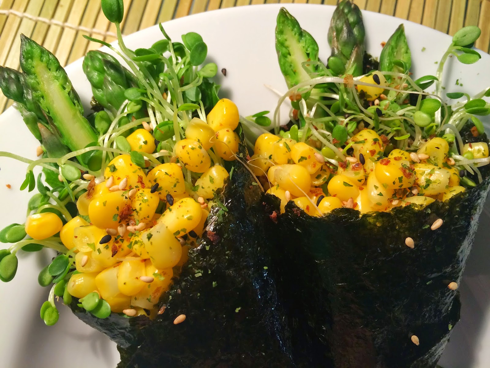 日式蘆筍苜蓿芽海苔手卷