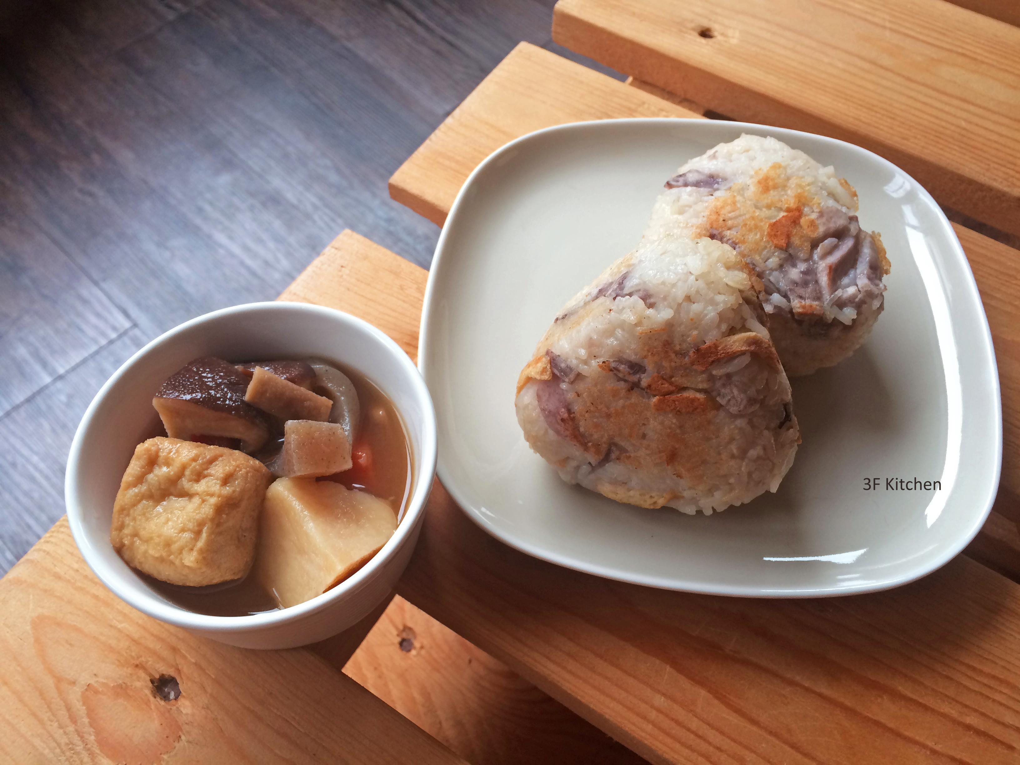 芋頭香菇油豆腐炊飯飯糰+筑前煮 / 全素