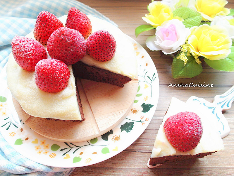 電鍋♡草莓可可蛋糕