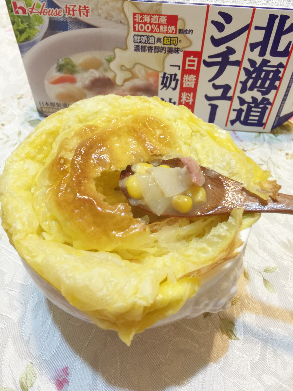白醬~酥皮培根玉米濃湯【好侍北海道白醬】