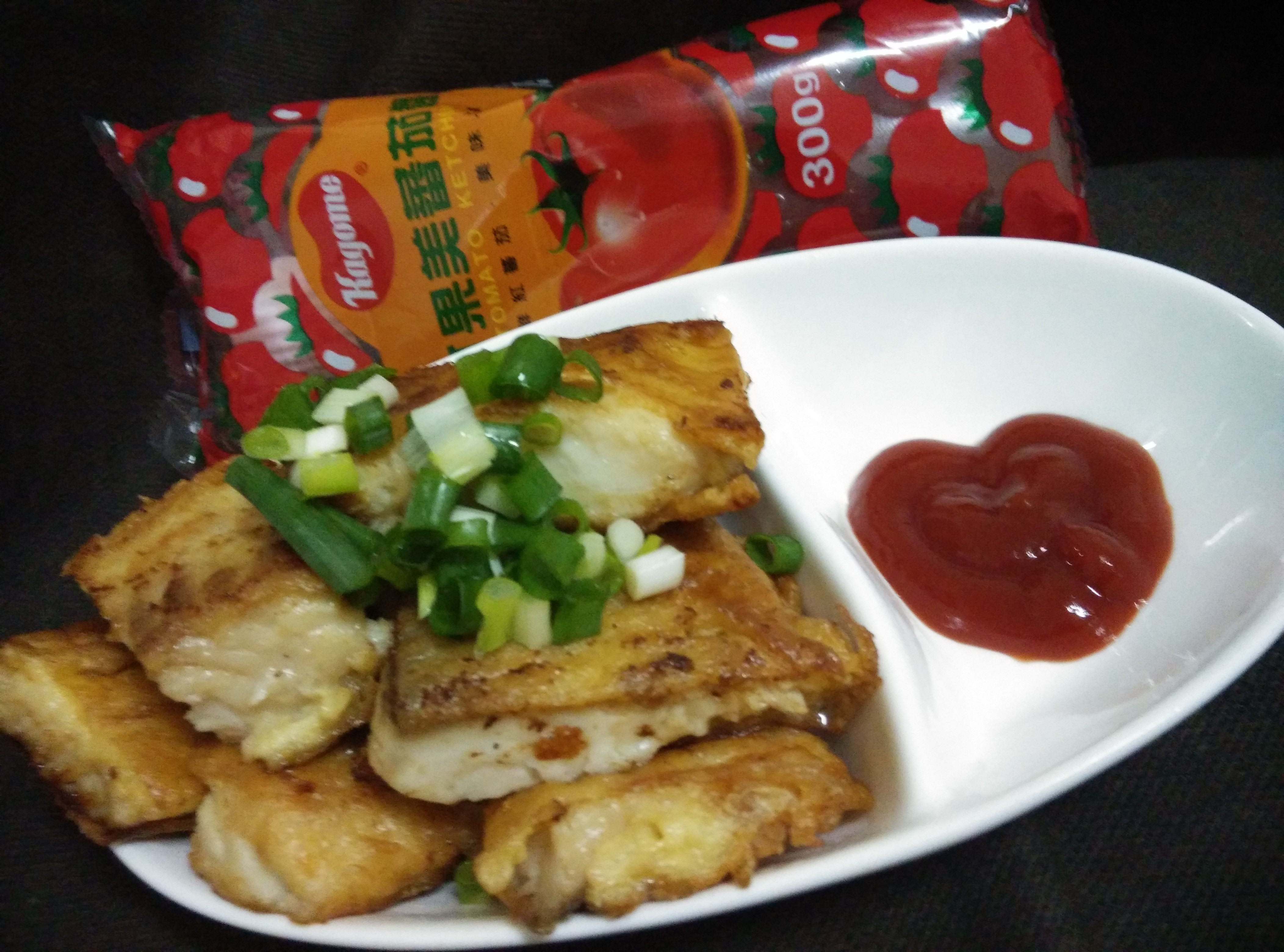 蛋煎魚片-蕃茄醬懶人料理