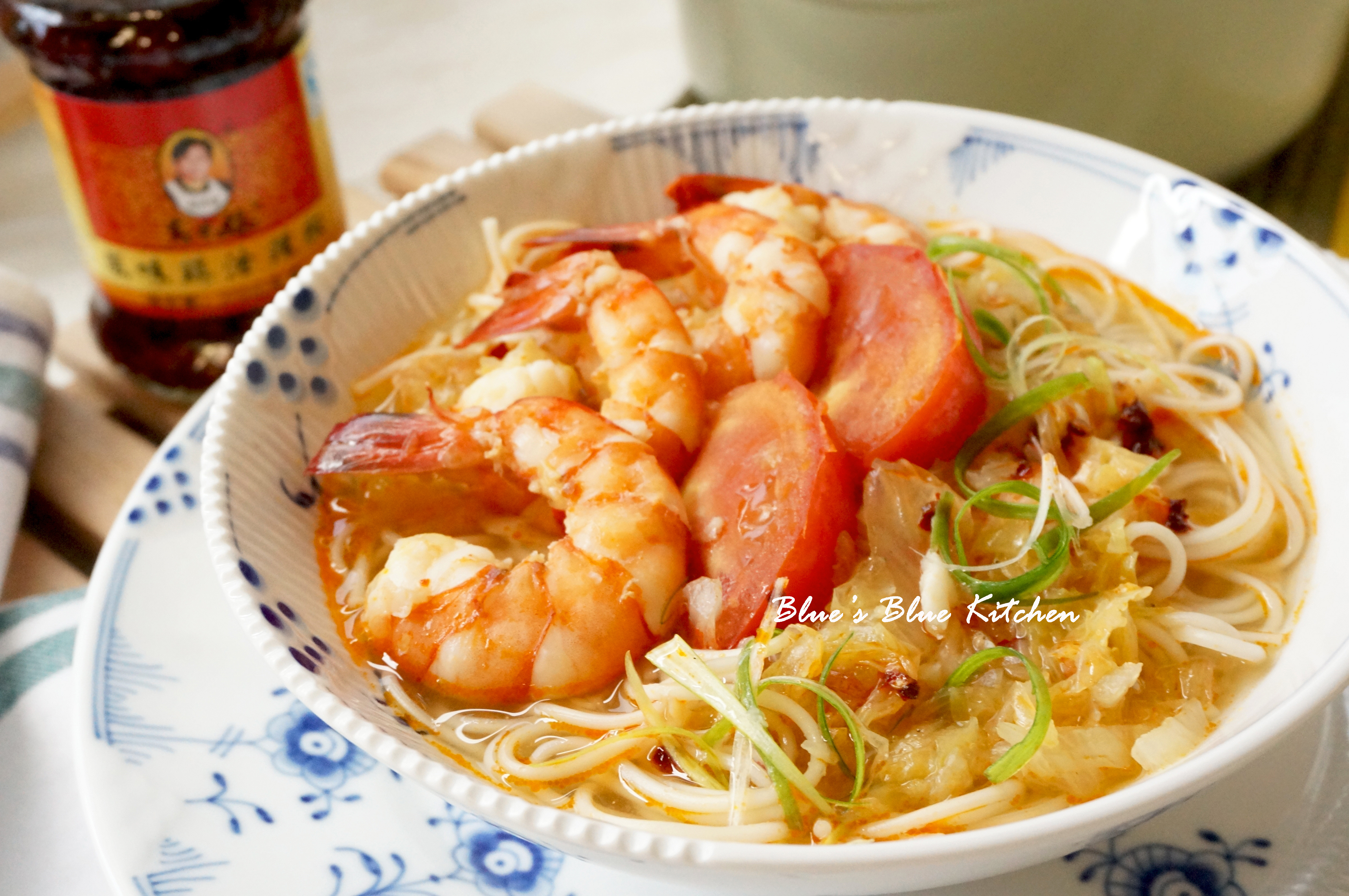 火烧鲜虾上汤面