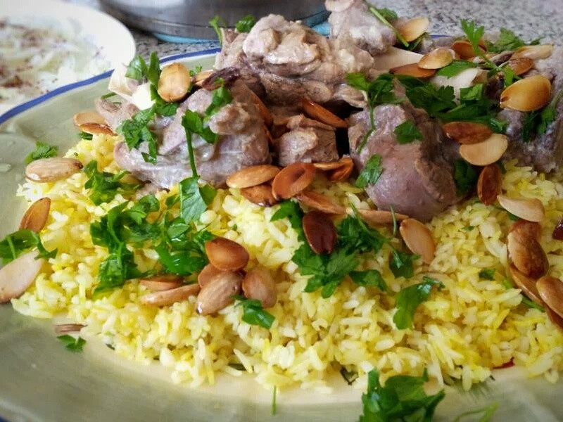 約旦國菜Mansef-中東優格羊肉手抓飯