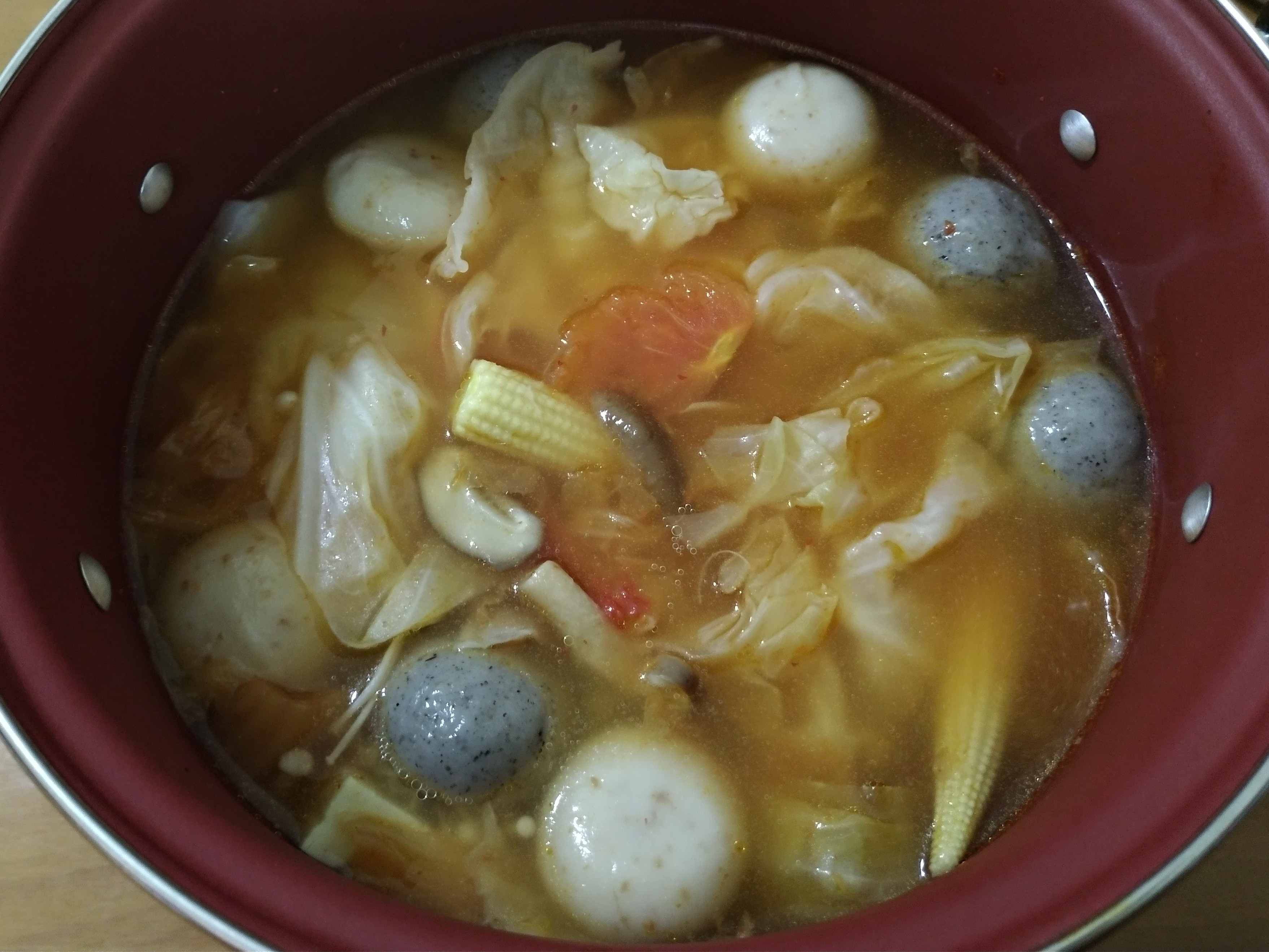 蔬菜菇麻糬燒火鍋