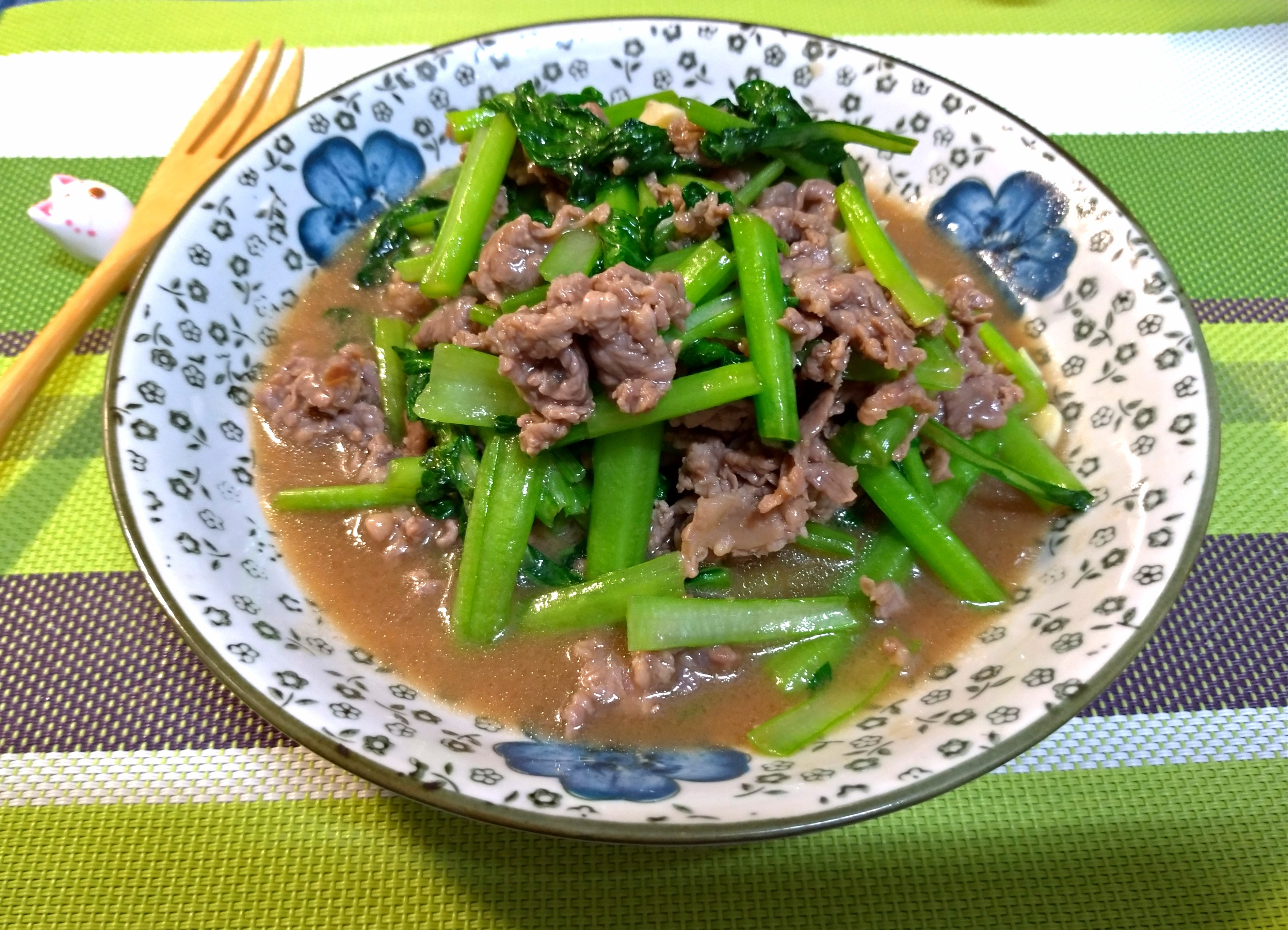 沙茶牛肉炒油菜