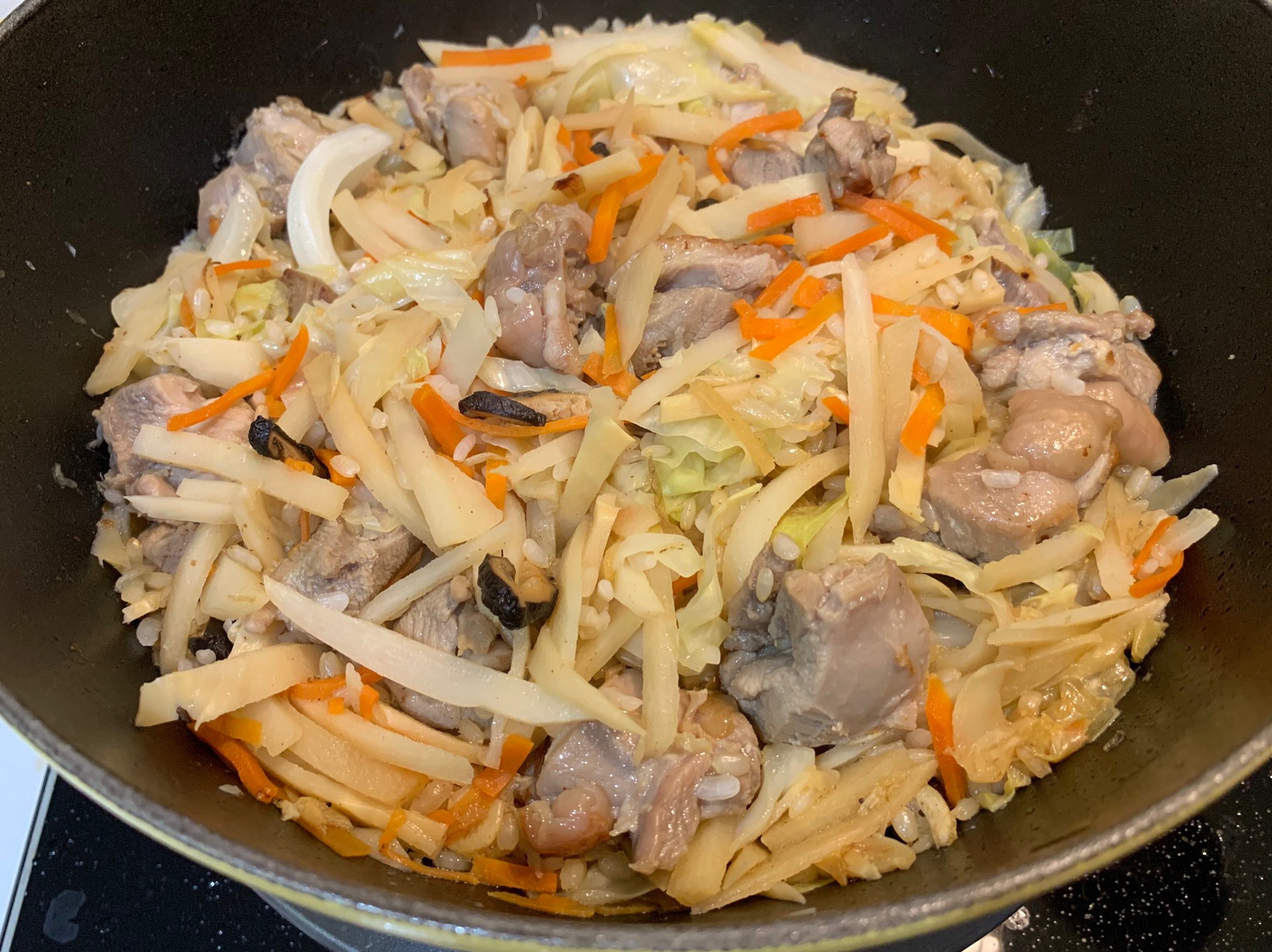 【寶寶食譜】綠竹筍雞肉炊飯