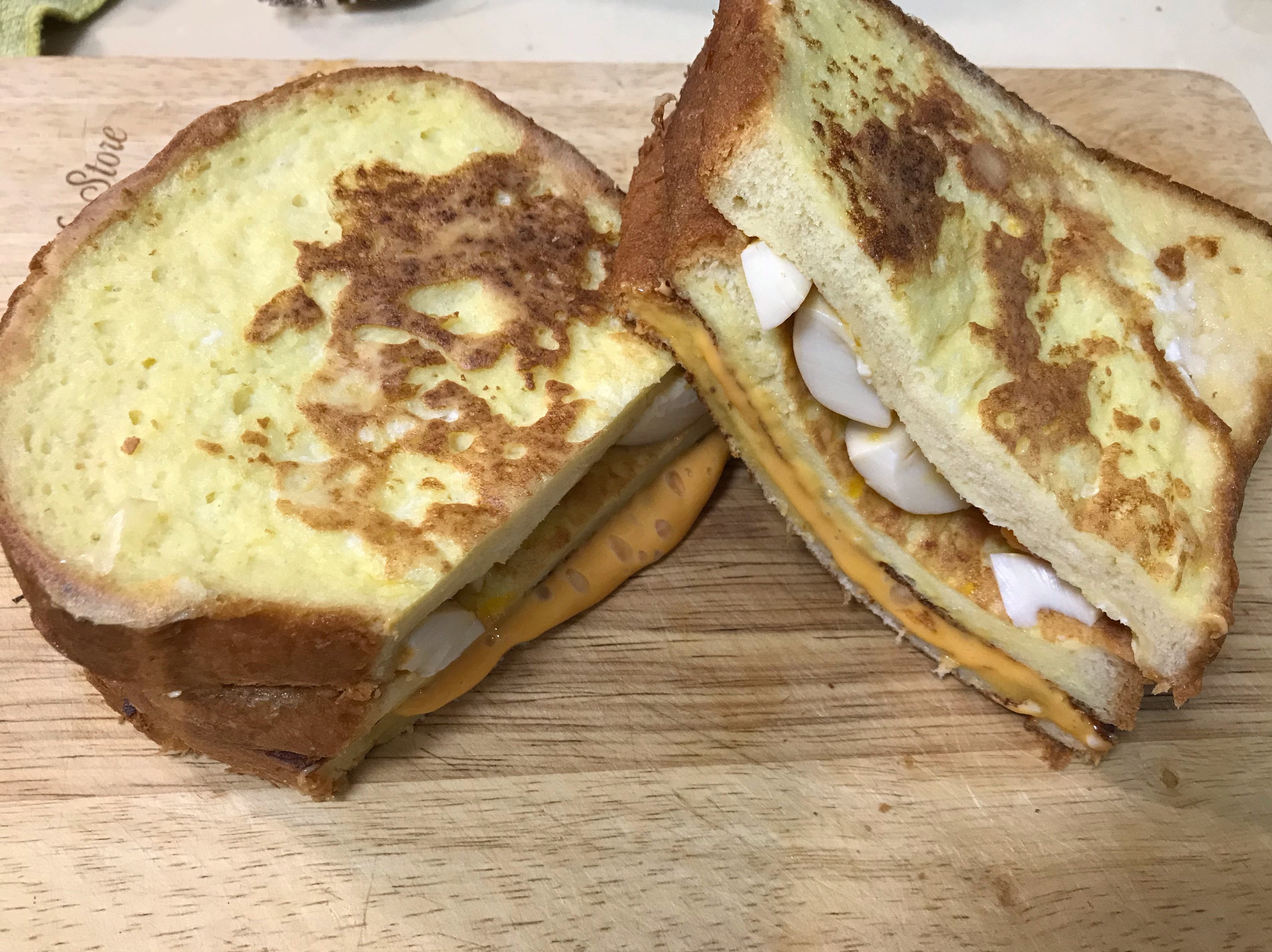 可外帶早餐～法式溏心蛋起司三明治