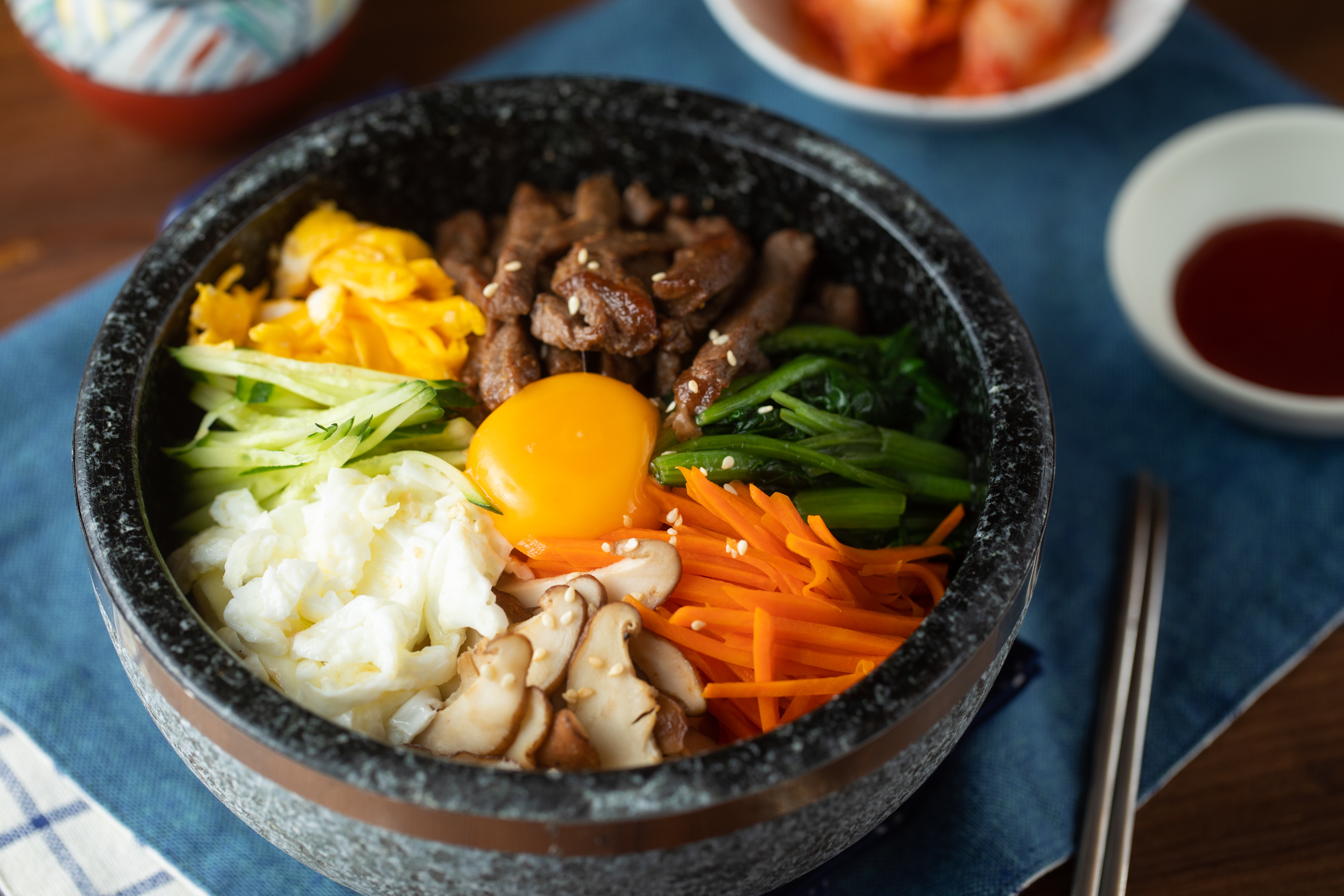 韓式石鍋拌飯-ZENKO高碳鋼極黑廚刀組
