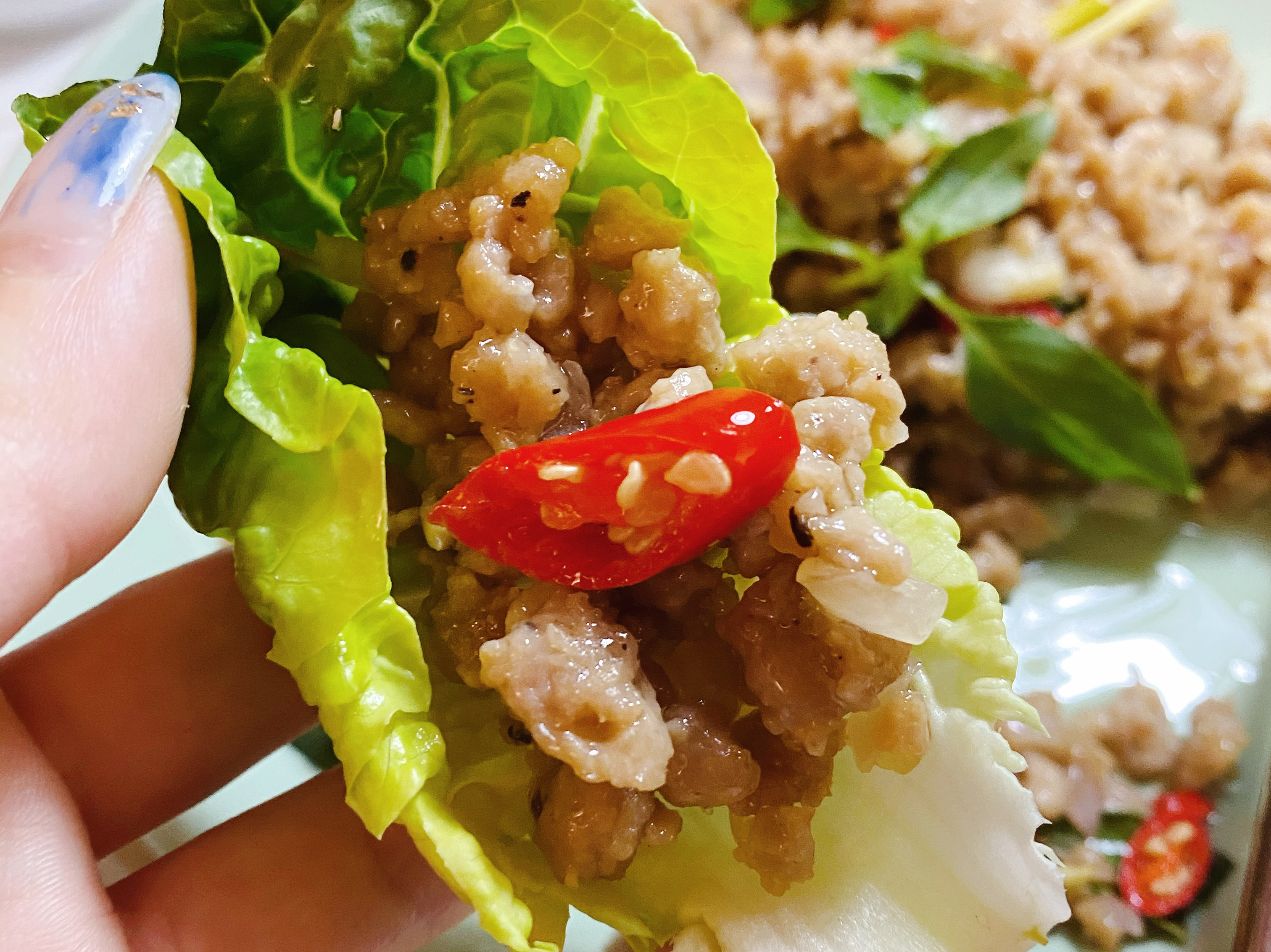 泰式香葉肉碎生菜包 食譜、做法 | CeliaChan的Cook1Cook食譜分享
