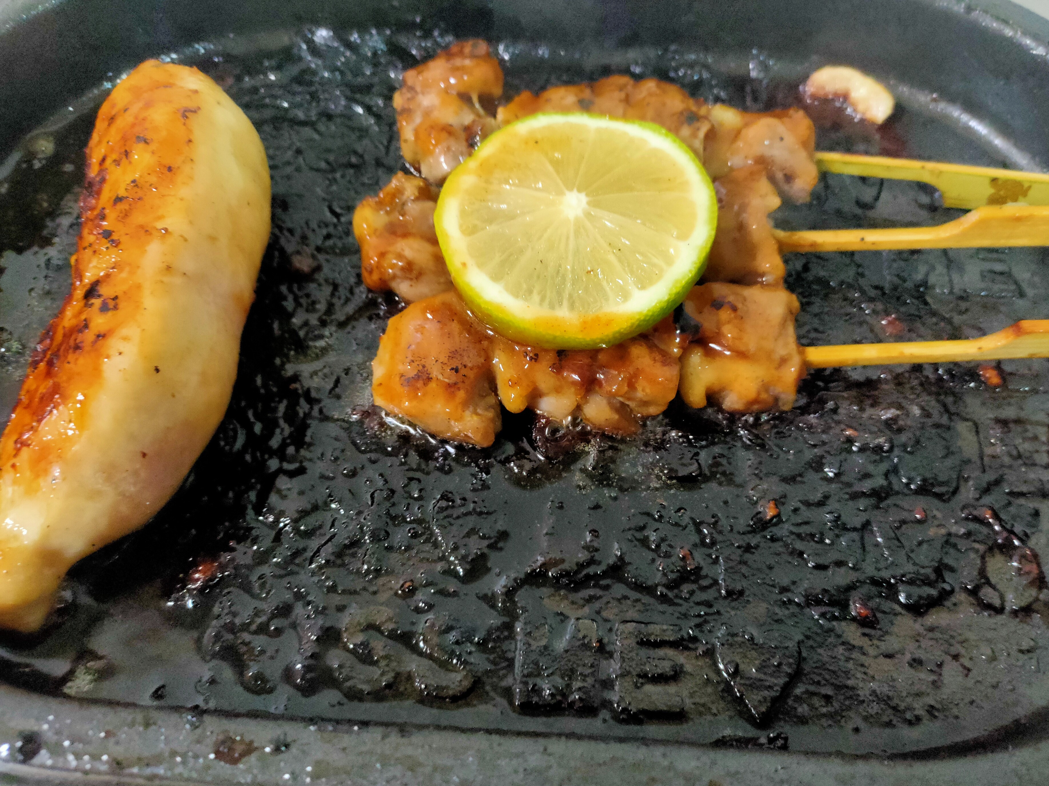 烤鴨肉串和干貝