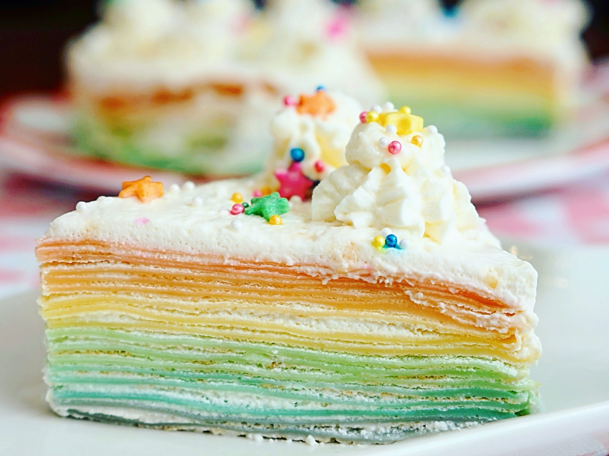 彩色彩虹奶油蛋糕。照片摄影图片_ID:343967781-Veer图库