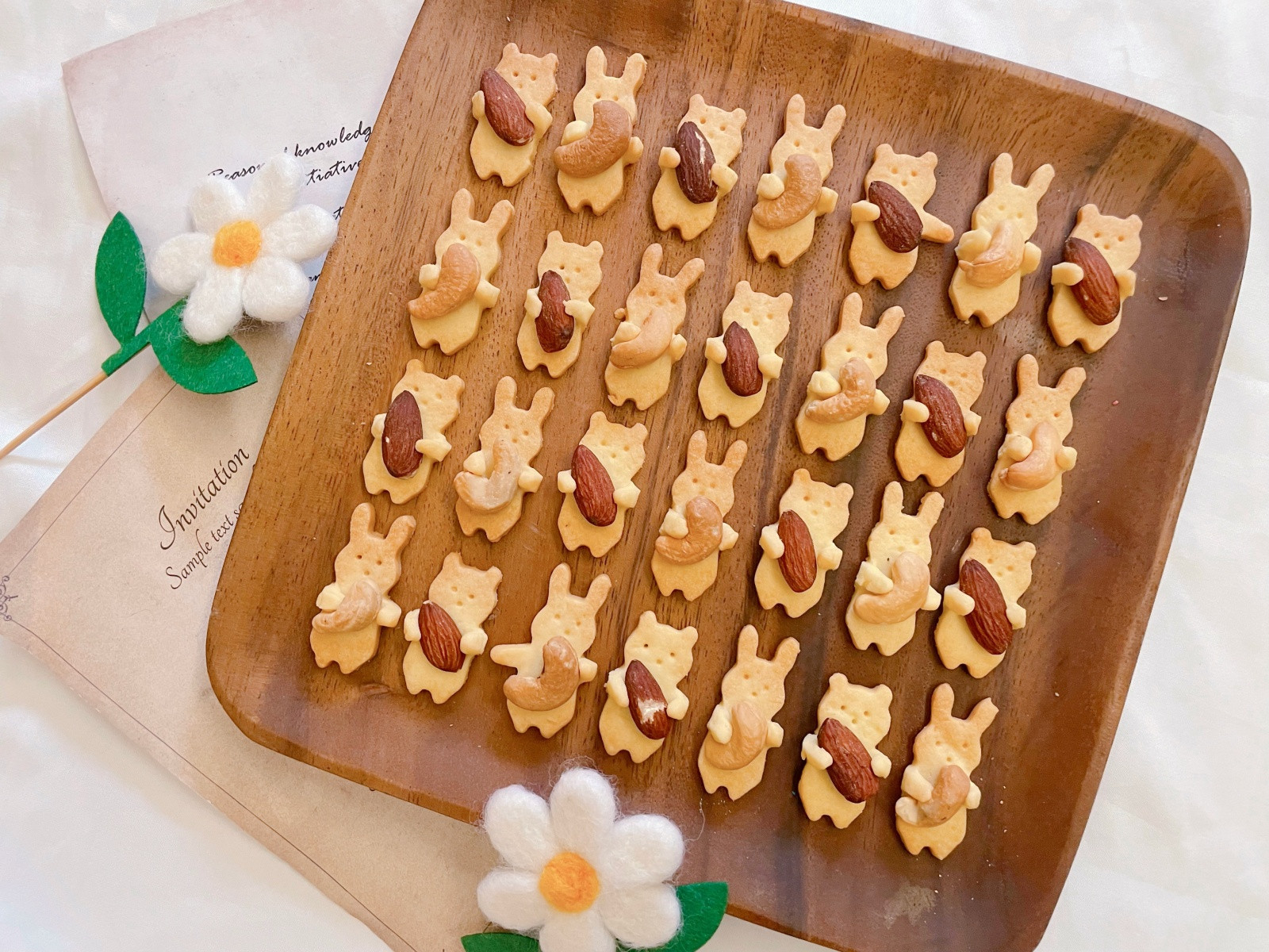 好可愛 小兔小熊抱堅果餅乾 酥脆好吃 By Popo小日子 愛料理