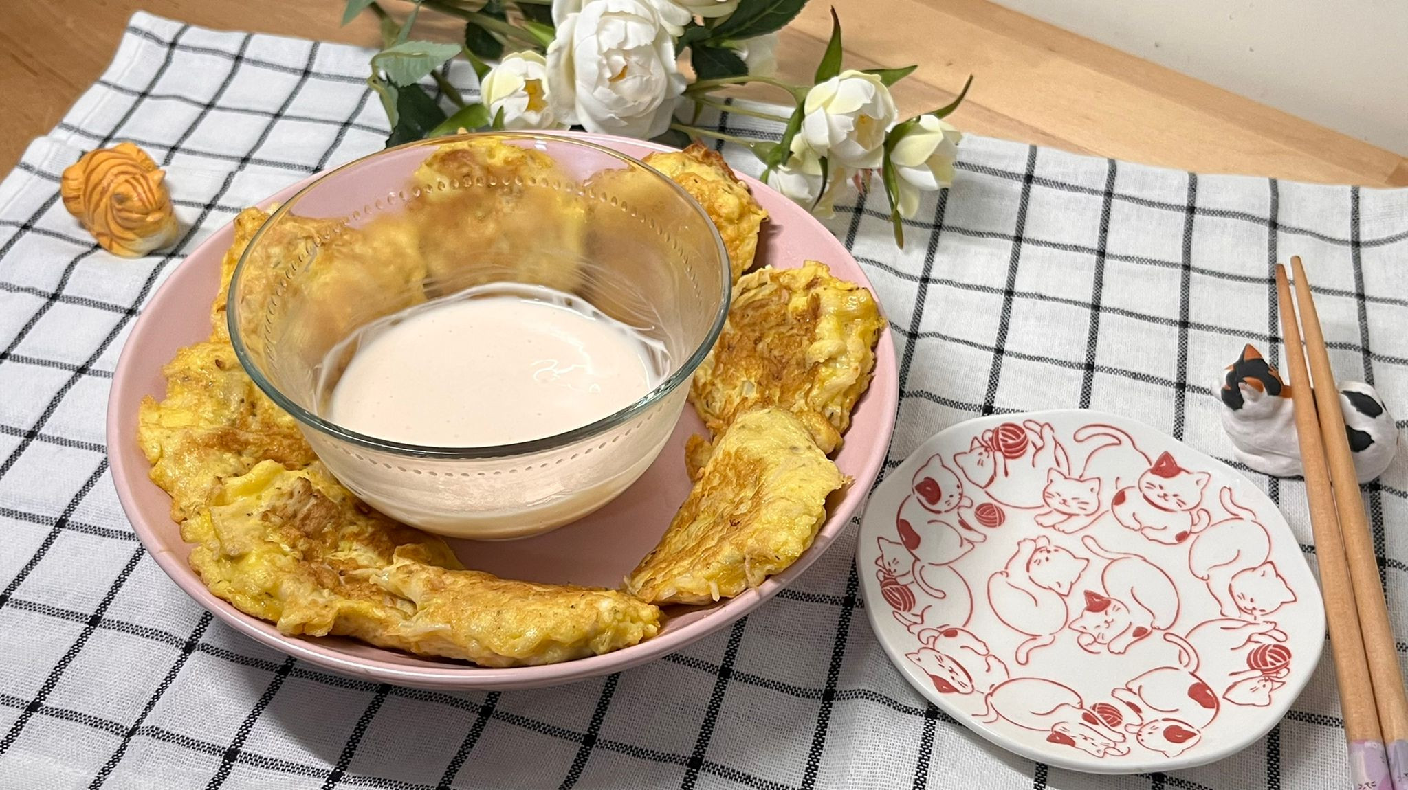 西式香草煎蛋餅配自製千島醬 (蛋奶素)