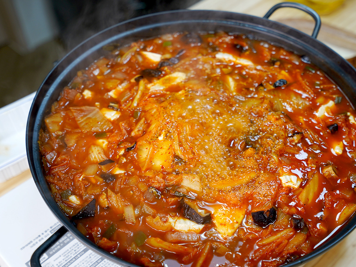 素食韓式辛奇嫩豆腐鍋