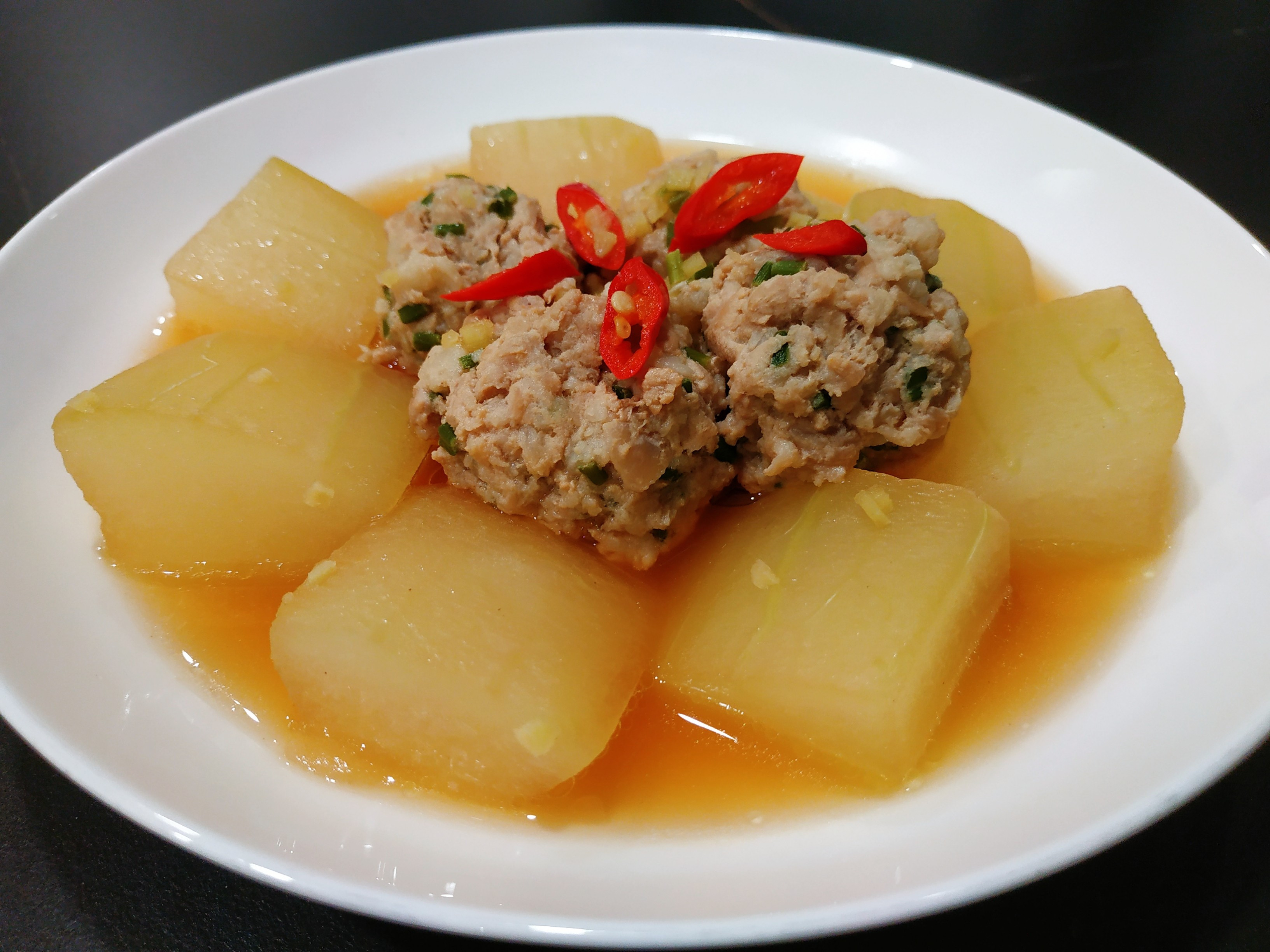 韭菜花豬肉丸燒冬瓜by Miamia 愛料理