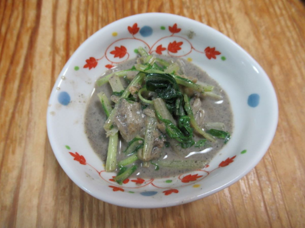 軟絲肝煮太水菜(粗水菜)
