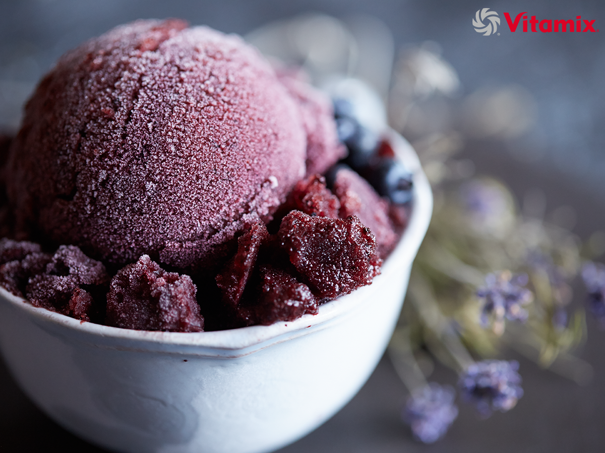藍莓酪梨冰淇淋｜Vitamix調理機