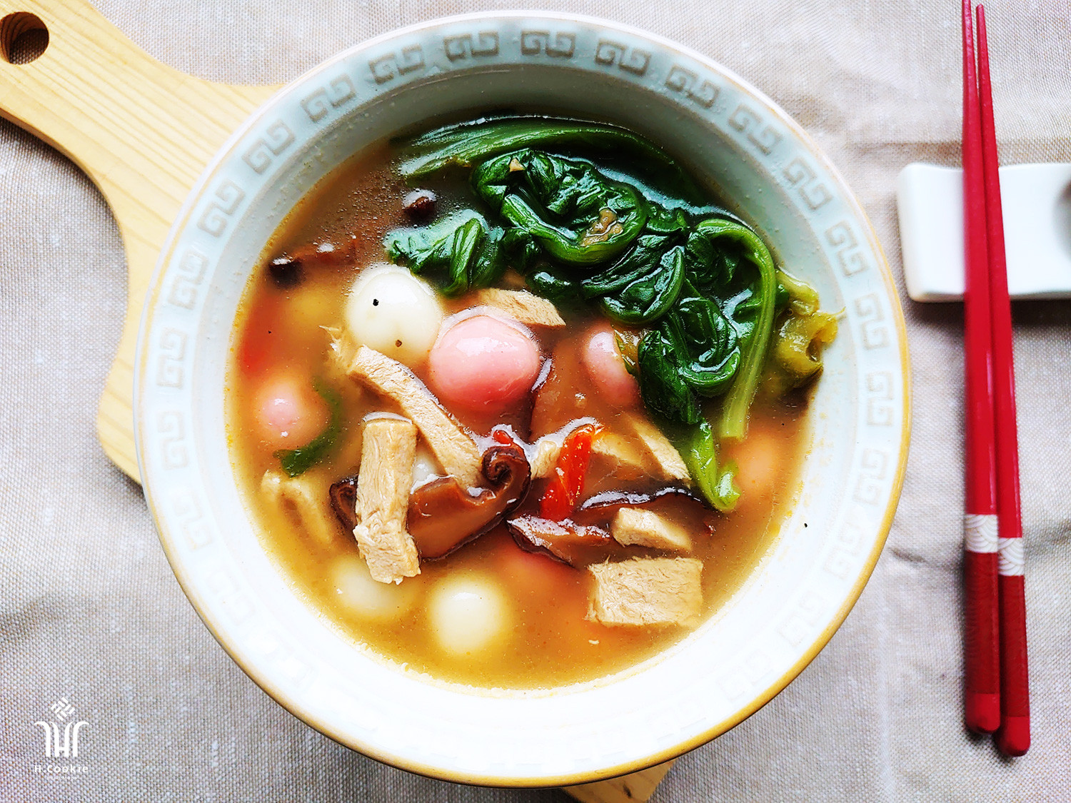 Vegetarian shiitake mushroom salty dumplings (vegan) by H.Cookie 愛料理