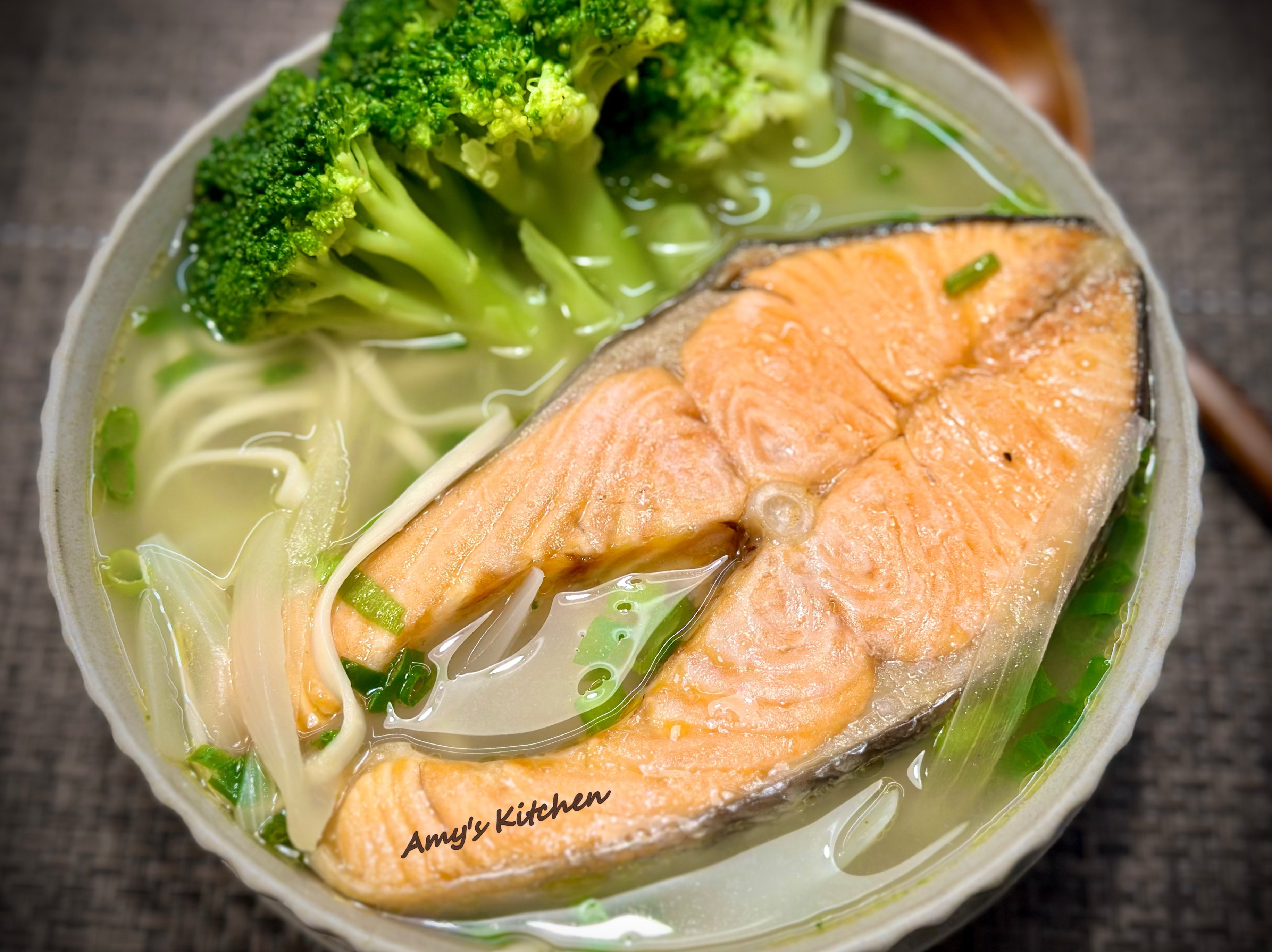 Air fried Salmon Noodles Glass Bowl Pot Dish By Amy s Kitchen Air fried Salmon Noodles Glass Bowl Pot Dish By Amy s Kitchen