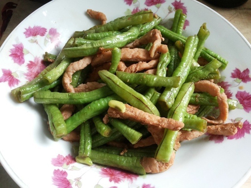 长豆炒肉丝 (家常菜)