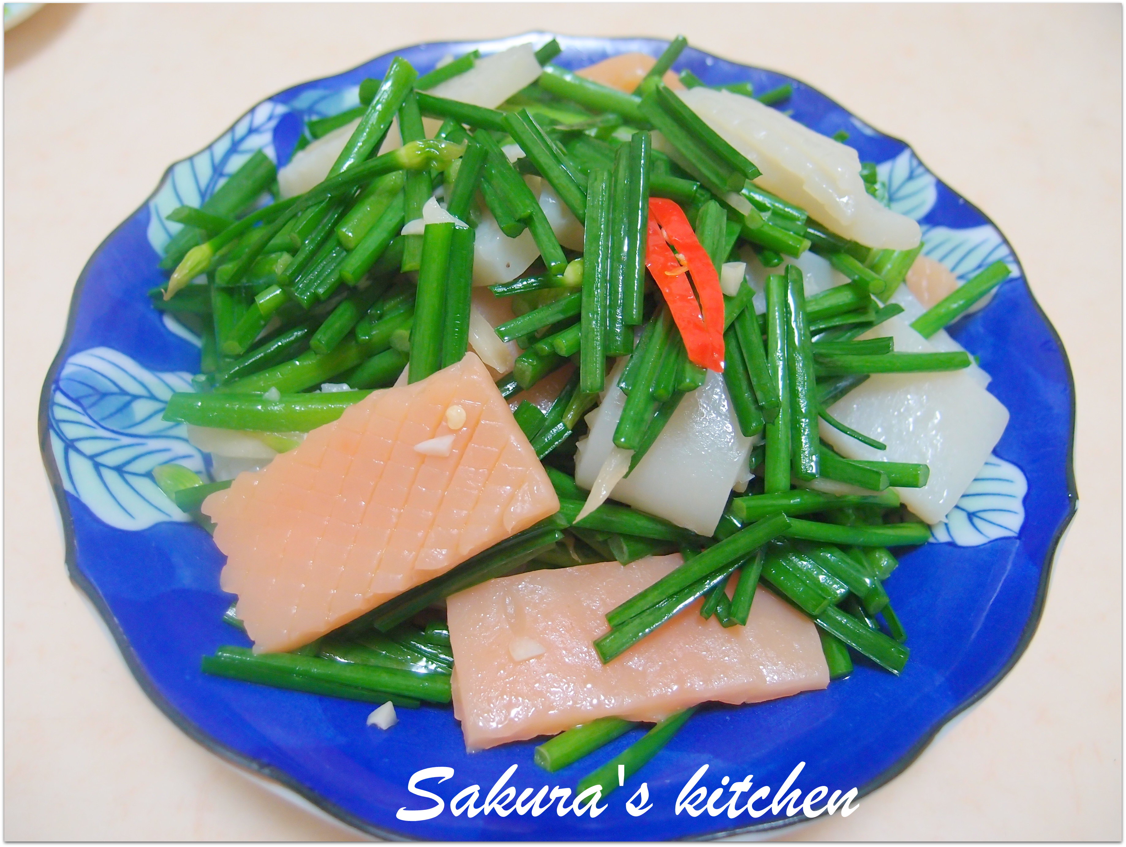 我的手作料理 蒟蒻雙脆炒韭菜花by Sakura Wang 愛料理