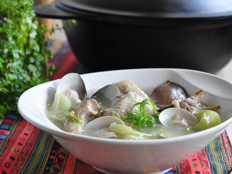 芥菜心鲍鱼菇炖鸡汤